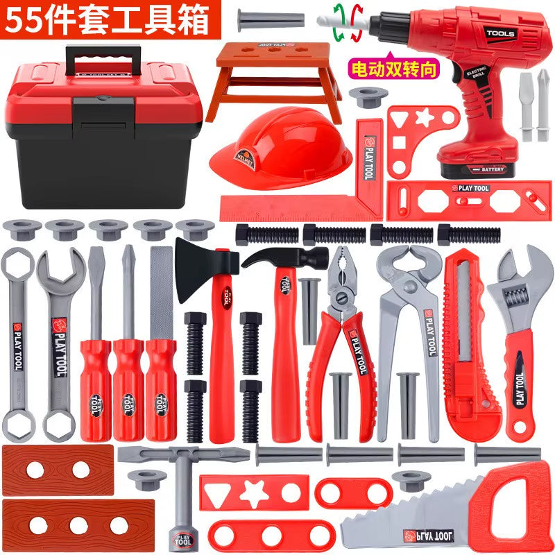 Maintenance Tools Engineer Simulation Children'S Toolbox Pretend Toy Electric Drill Screwdriver Tool Kit Play Box Set for Kids